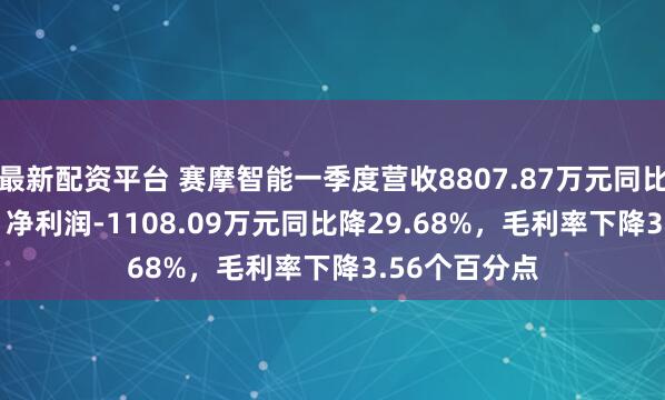 最新配资平台 赛摩智能一季度营收8807.87万元同比增17.13%，净利润-1108.09万元同比降29.68%，毛利率下降3.56个百分点